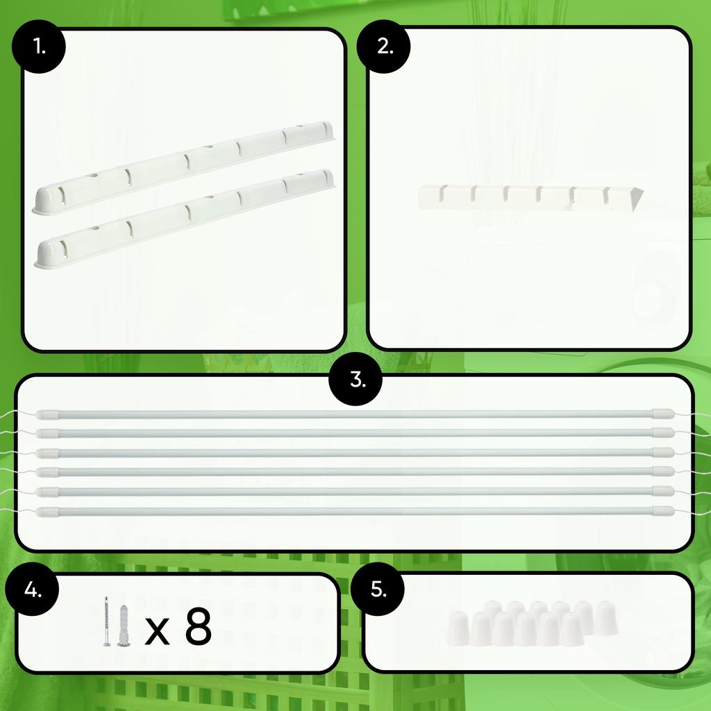 KADAX Wäscheständer Deckenmontage Badezimmer 6 Stangen Robust Stabil