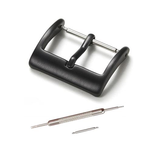 

Jumpsunfun 16 мм 316L Нержавеющая сталь Матовая Пряжка-пин Ремешок для часов Запасная застежка с инструментом для замены, Черный