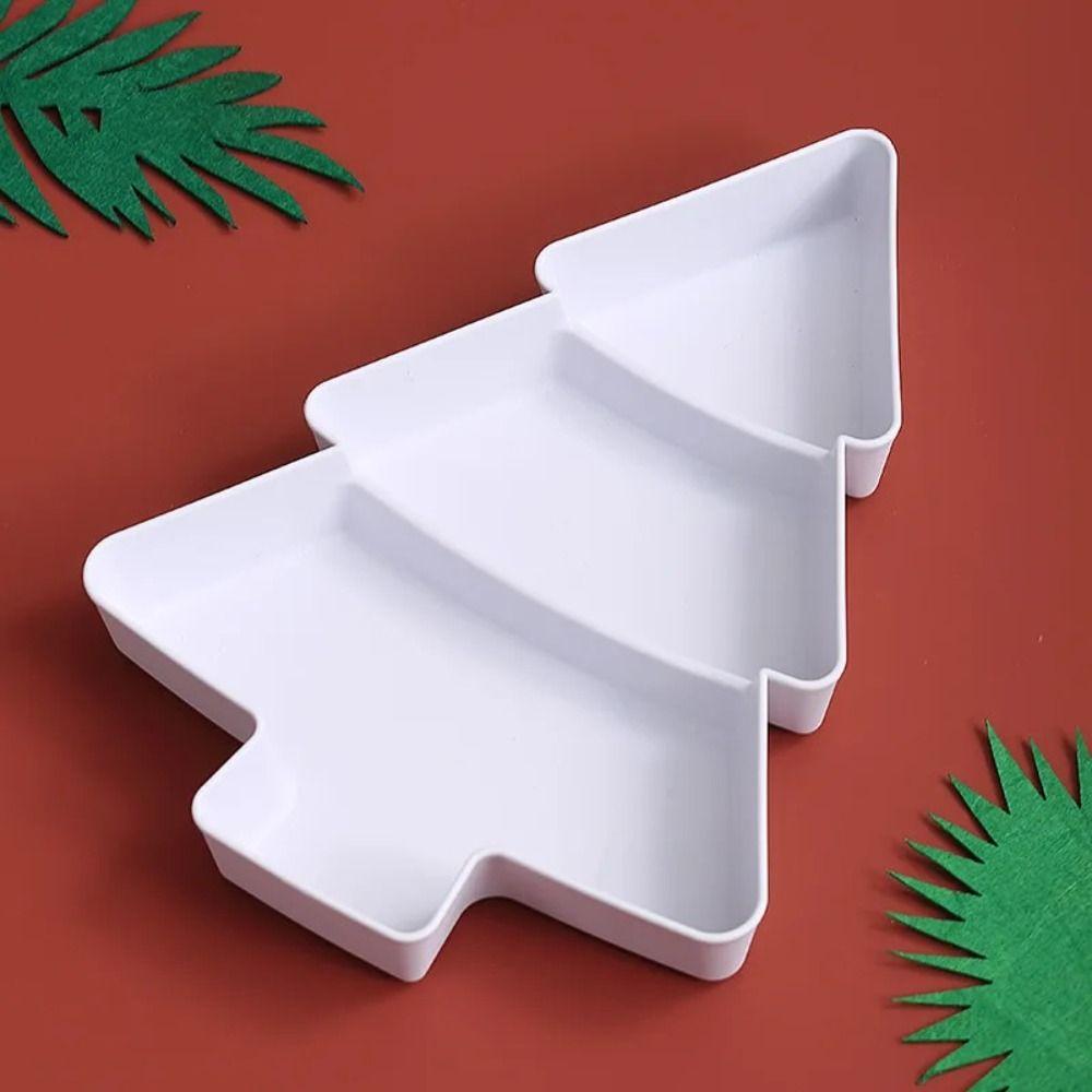 Plastic Nuts Dry Fruits Plate Christmas Tree Shape Lazy Snack Box Candy Dish Dessert