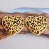 6pc Sweet Love Pendant Real Gold Plated Stainless Steel Heart Charms For Jewelry Making Supplies DIY Keychain Pendant Charm Bulk