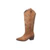 Maillard Retro Pointed High Tube Embroidered Western Cowboy Boots Women's New Versatile and Thin Knight Boots