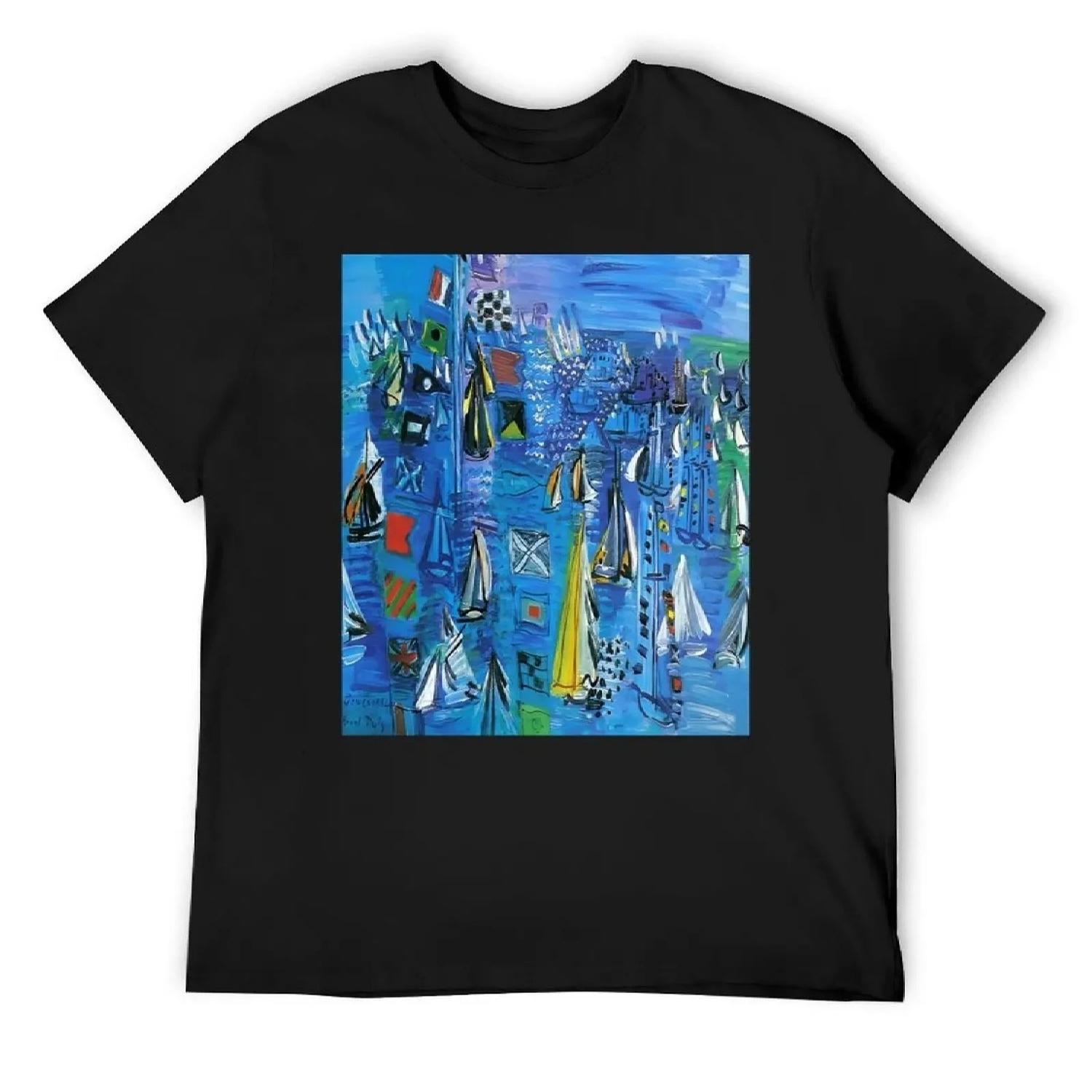 Artwork by Raoul Dufy T-Shirt graphic shirts quick-drying vintage graphic tee mens funny t shirts S чёрный