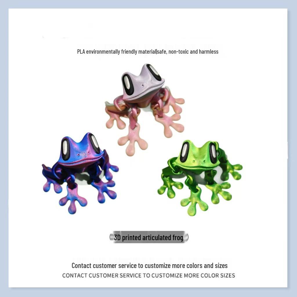 3D Magnetic Frog Joint Movable Figurine - Crafty Desktop and Fridge Ornament Toy