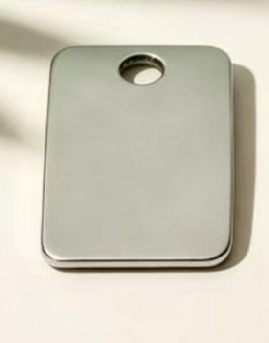 Laser Engravable Stainless Steel Square Pendant Keychain