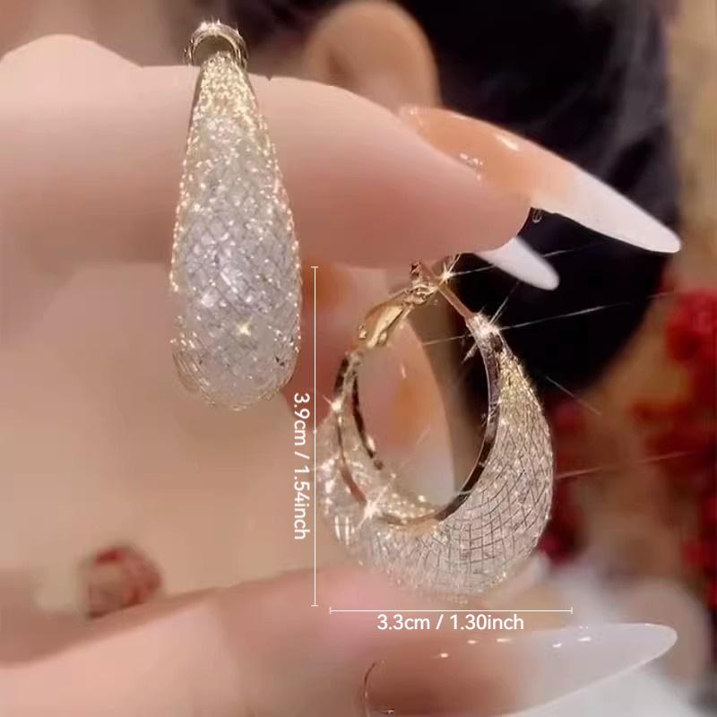 Female High-end Circle Temperament Mesh Earrings