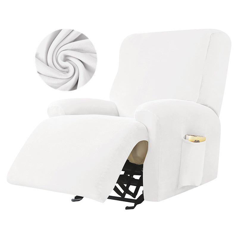 Thickened Stretch Split-Type Velvet Sofa Cover for Lazboy Bean Bag Sofas, Silver Fox