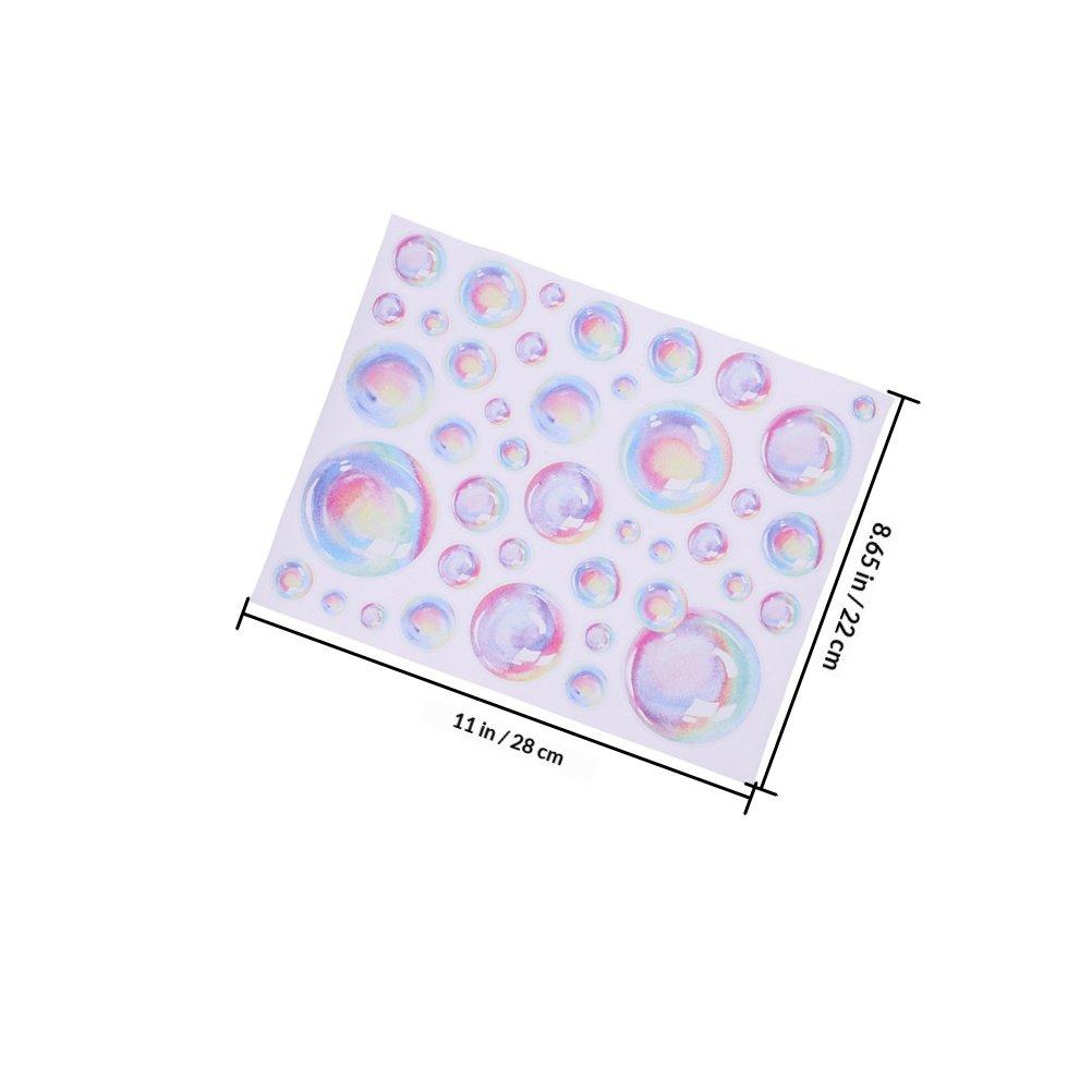 

4 Sheets Bubbles Wall Decals Ocean Theme Water Bubble Pattern Self-Adhesive Removable Stickers for Living Room Bathroom Bedroom