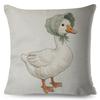 Multi Size Vibrant Print Pillow Cover Vintage Farm Goose Floral Duck Countryside Waterfowl Sofa Decor Cushion