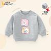 Girls' hoodie 2024 winter new thick children's clothes, boys' baby long sleeved clothes with plush warm top autumn