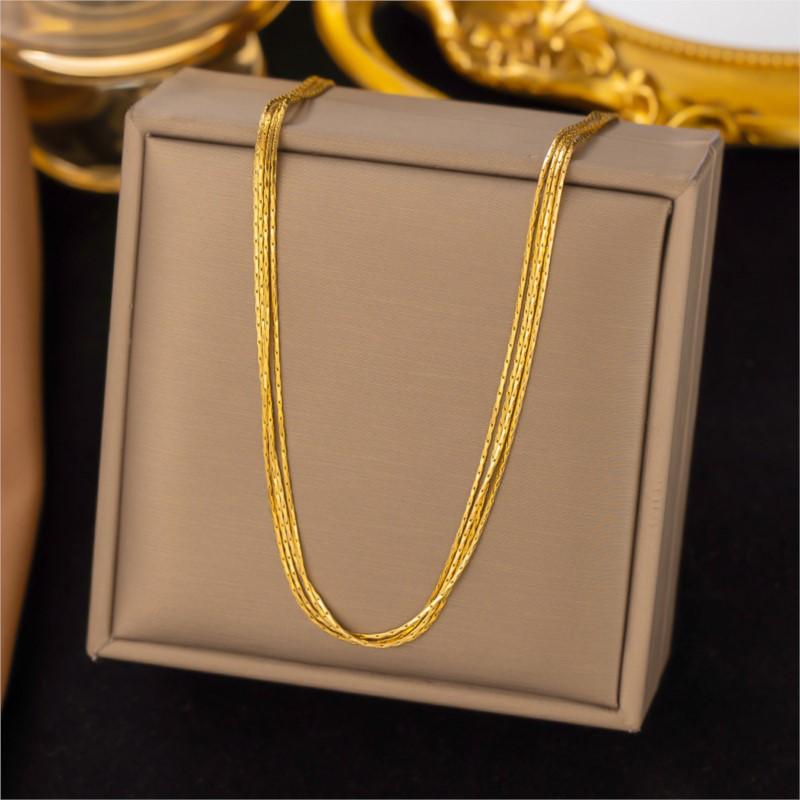 Stainless Steel Multi Layer Snake Bone Chain Necklace For Women Simple Hip Pop Necklace Jewelry Wholesale