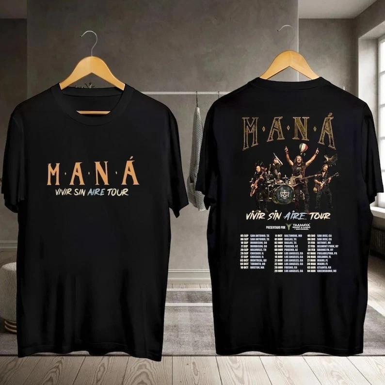 Mana Band Concert 2025 T-Shirt Maná Vivir Sin Aire Tour 2025 T-Shirt S