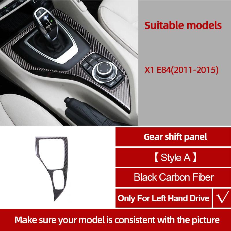 For BMW X1 E84 2011-2015 Carbon Fiber Center Console Gear CD Door Panel Trim Sticker Decoration Car Interior Tuning Accessories