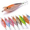11CM 13G Lure Bait with Night Glow Wooden Shrimp Set Universal Squid Hooks for Saltwater & Freshwater Fishing Hard Bait Lure