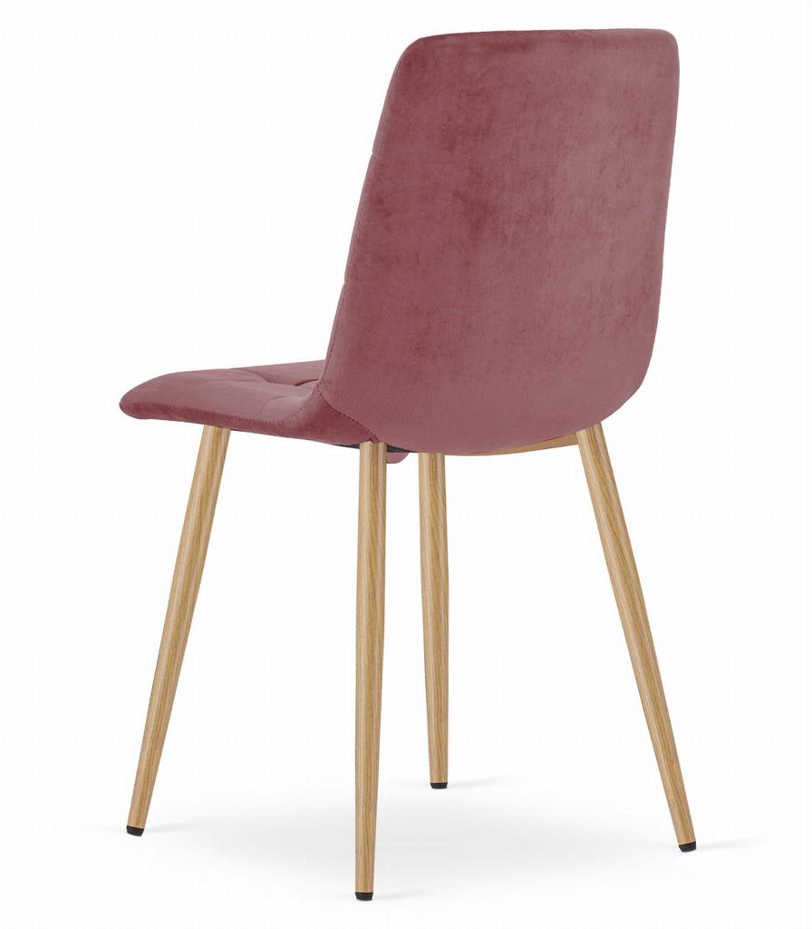 Kara Chair - Pink Velvet / Wood Color Legs X 4