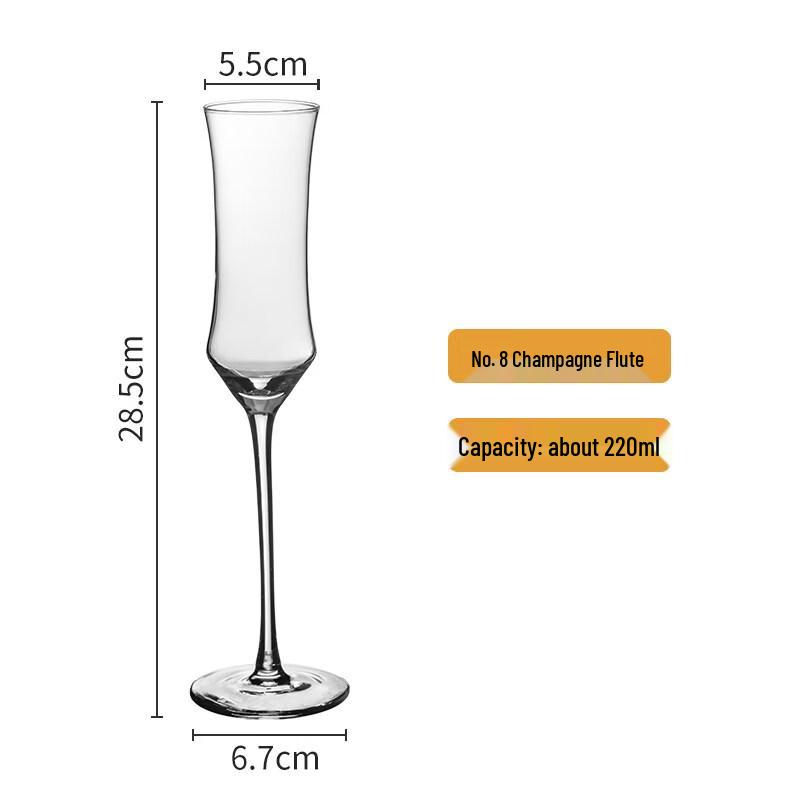 ZISIZ Handmade Lead-Free Crystal Champagne Glass