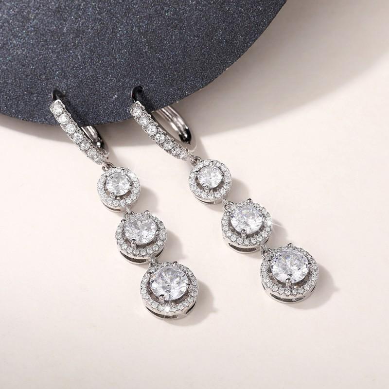 CAOSHI Delicate Graceful Pendant Earrings Female Wedding Ceremony Accessories with Shiny Zirconia Temperament Lady Jewelry Gift