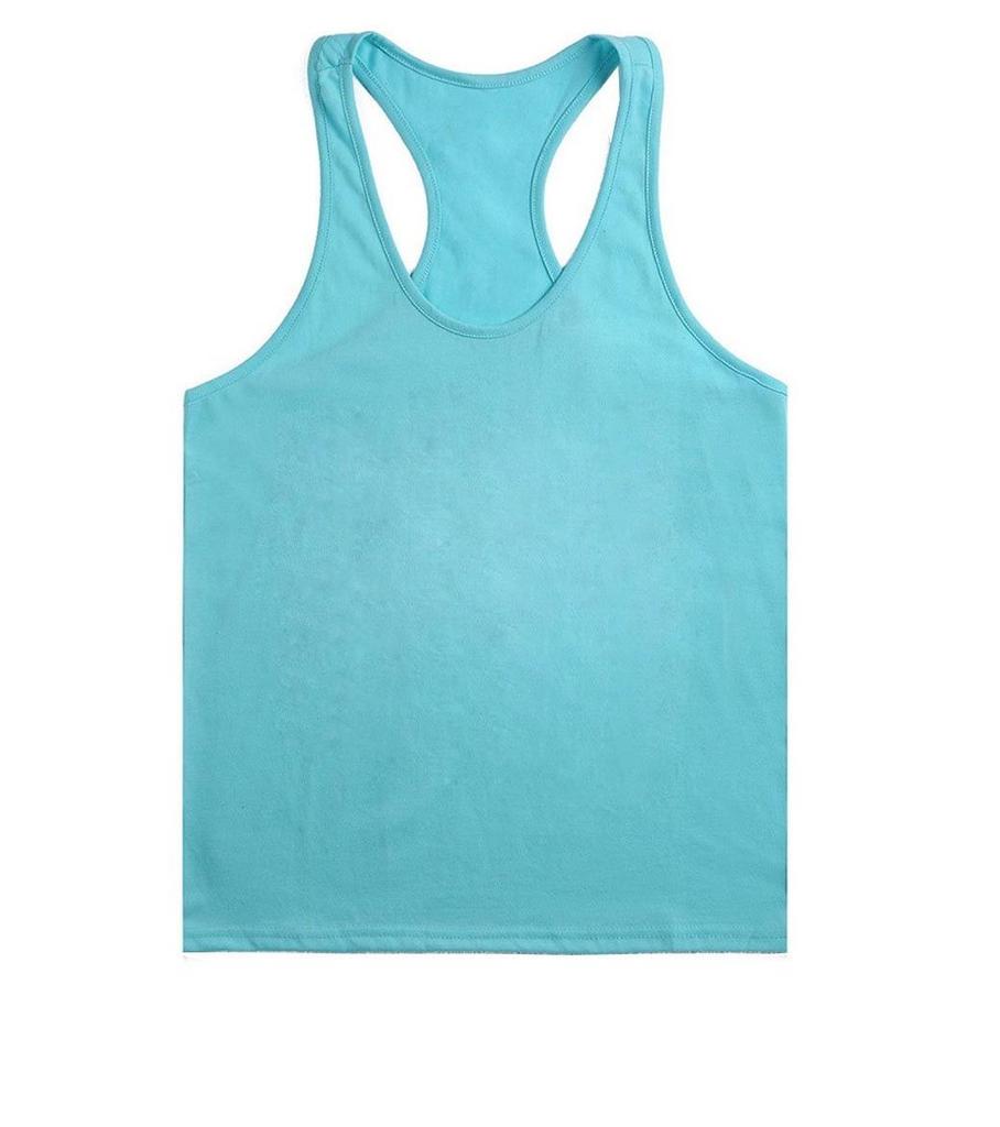 Men's Plus Size Solid Racerback Tank Top - Elastic Cotton Blend for Gym Training