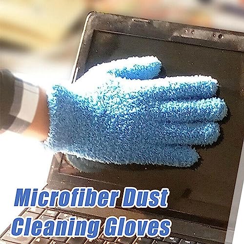 XSAJU Car Wash Gloves, Set of 2, Microfiber Cleaning Gloves, for Cleaning the Interior of the Car, Wiping Windows, Dusting, Cleaning Gloves (Gray