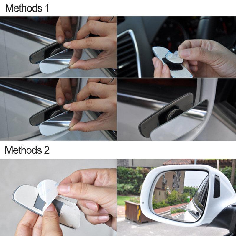 2Pcs Car Convex Mirror Wide Angle Blind Spot Mirror Parking Auto Motorcycle Rear View Adjustable Mirror Car Mirror 360 Degree