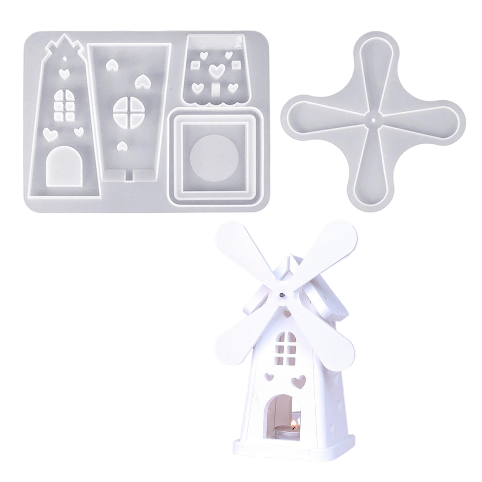 

Candle Holder Silicone Mold Rotating Windmill Shape Handmade Art Supplies Silicone Texture for Making Candle Holder 2