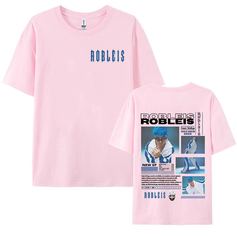 Rapper Robleis Album Tour 2025 Cover Tee Shirt Men Women Summer Harajuku High Street Oversized Tshirt Pop Music Cotton T Shirts