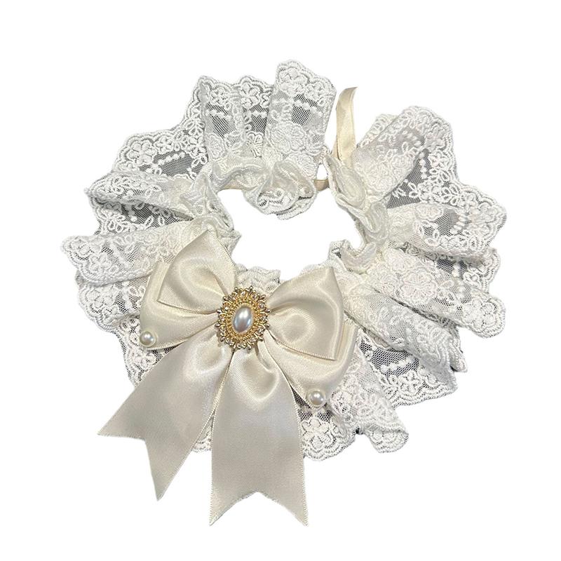 Weißes Hochzeitskleid Haustier Sabberhandtuch Schleife Katzenhalsband Hund Reinheit Lätzchen Lätzchen Halslätzchen