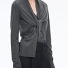 JNBY 2025 Winter Wool Knit Scarf Collar Sweater