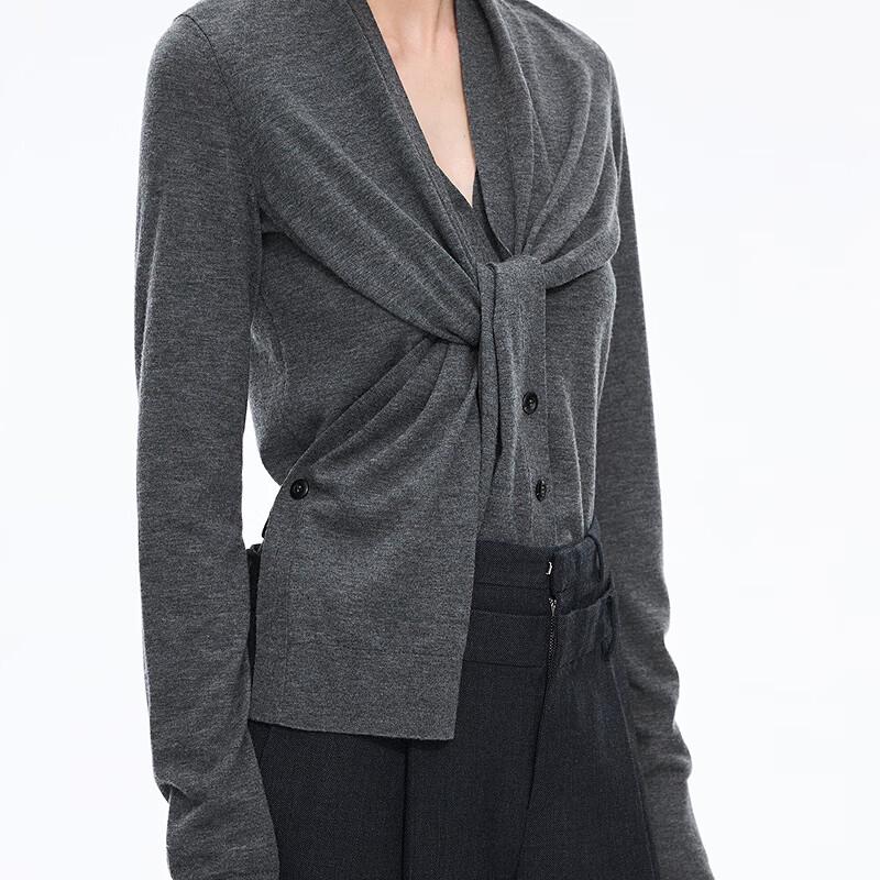 JNBY 2025 Winter Wool Knit Scarf Collar Sweater