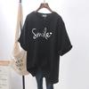 Unisex 2024 Summer New Smile Print Women's Short-sleeved Explosive Loose White T-shirt Top Women T Shirt