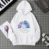 Real shot new foreign trend pattern printing spring and autumn loose casual fashion women's hooded sweater