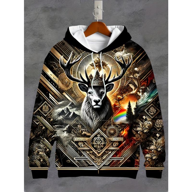 

Винтажные мужские худи с капюшоном, толстовка с 3D-принтом с рисунком орла, спортивная одежда на шнурке, топы с длинным рукавом, повседневная мужская одежда 5XL