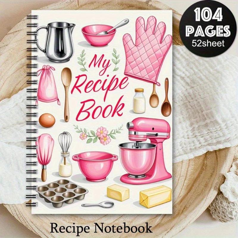 1 Recipe Notebook A kitchen planner with cute cooking patterns and pastel-colored food journal for home cooks and meal planners