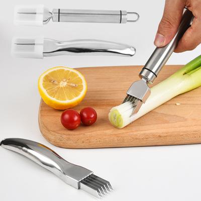 Soğan Dilimleyici Paslanmaz Çelik Çok Bıçaklı Kesici Güvenlik Koruyucu Kapaklı Ergonomik Saplı Ev Yemekleri İçin Verimli Mutfak Aleti