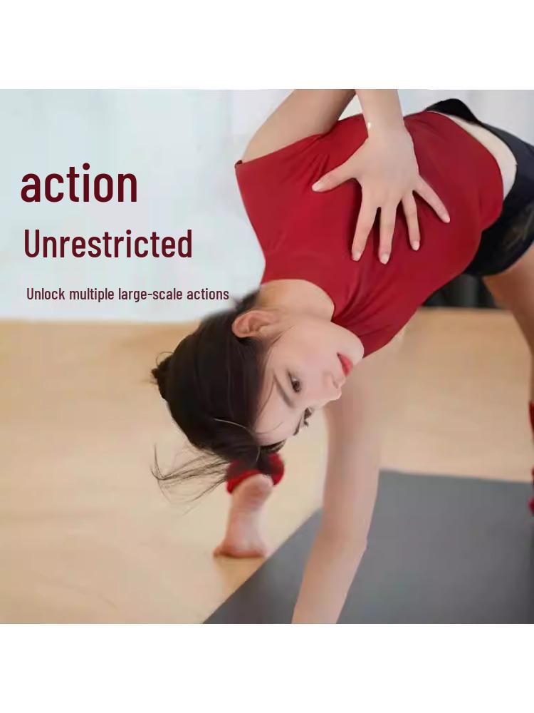 Stunning 2025 Red Retro Sleeveless Pilates Tank Top