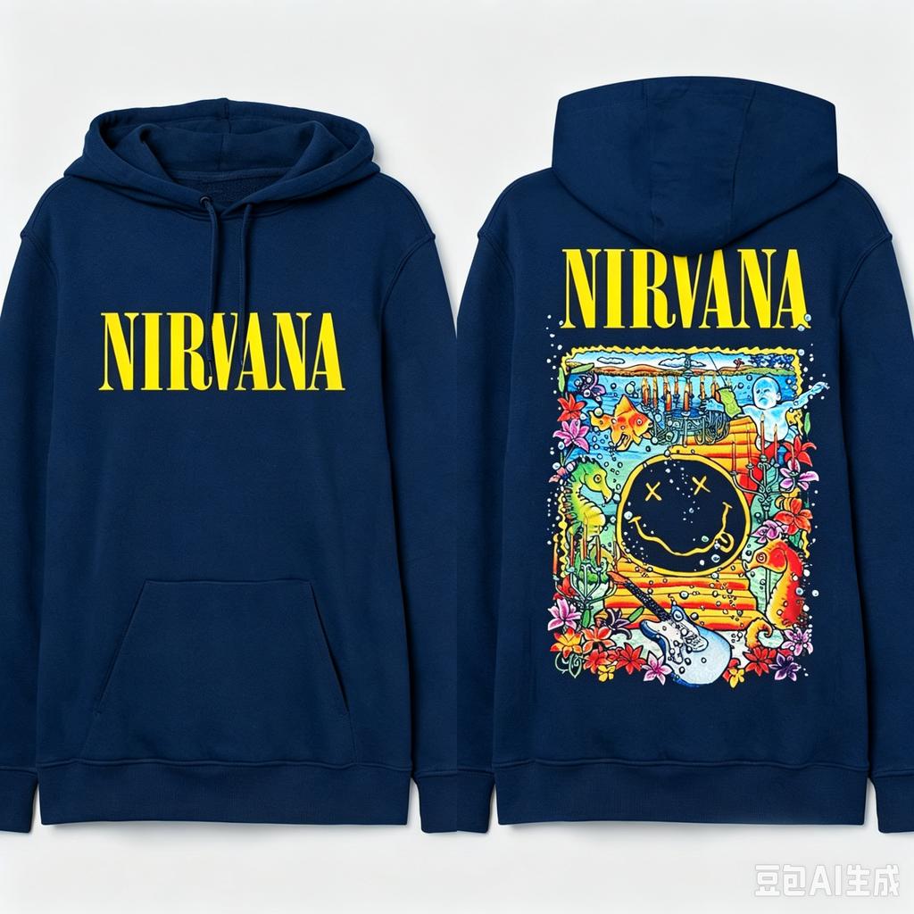 Bluza z kapturem Wszystkie albumy Mężczyźni Kobiety Zespół NIRVANA Grafika Luźne bluzy z kapturem Kieszeń Streetwear Pulower Dres Damska Męska Odzież
