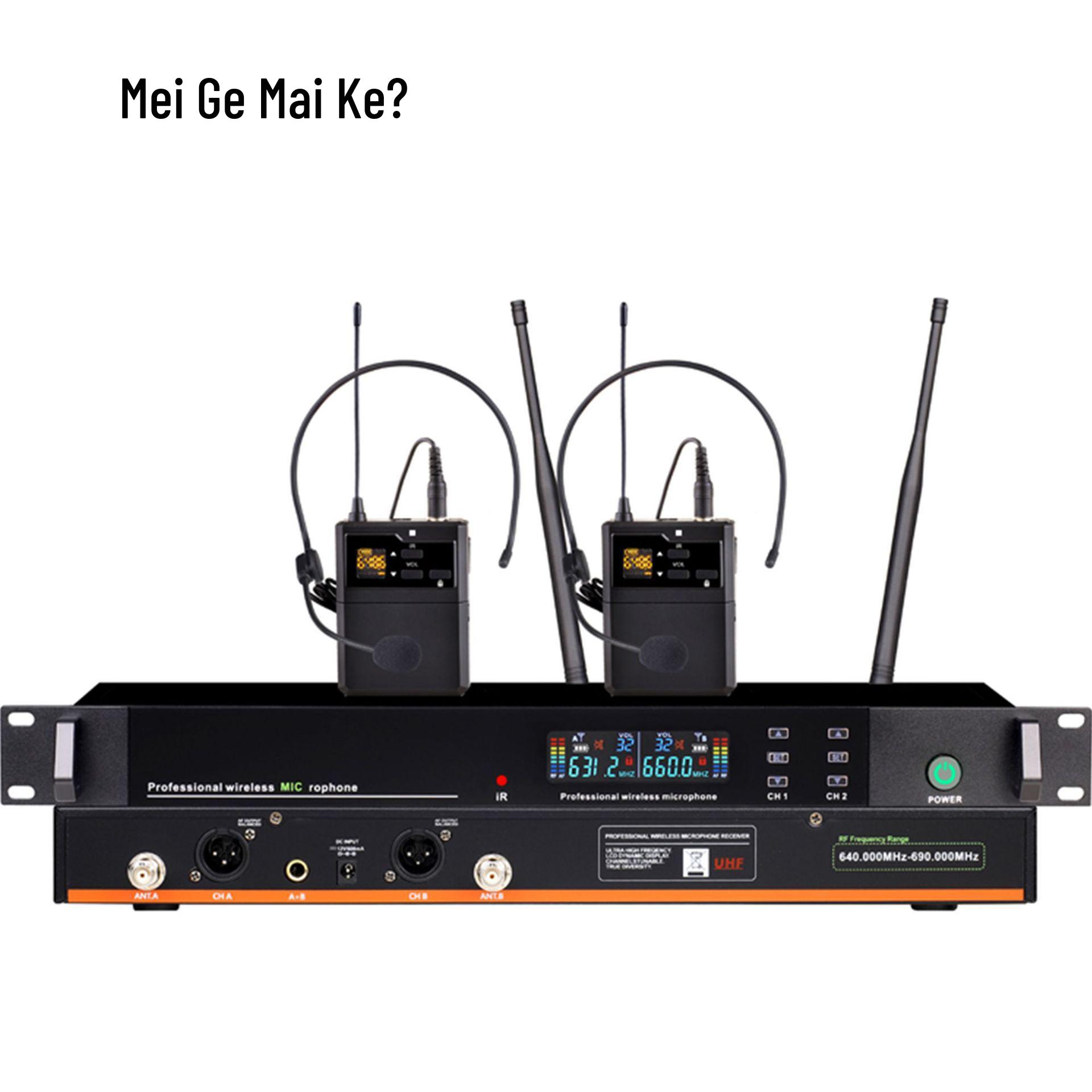 

Wireless UHF Dual Microphone: Earphone Lapel Clip for Stage, KTV, and Live Broadcasts чорний
