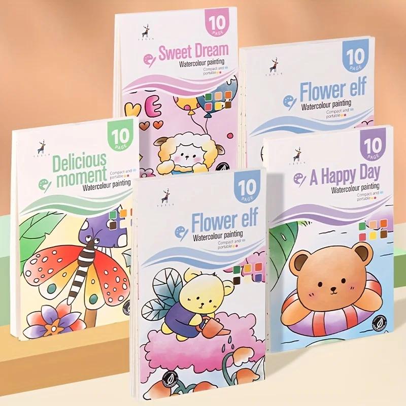Watercolor Painting Book with 1 Book 1 pen Water Powder Graffiti Drawing Self-contained Paint Picture Coloring Painting Paper