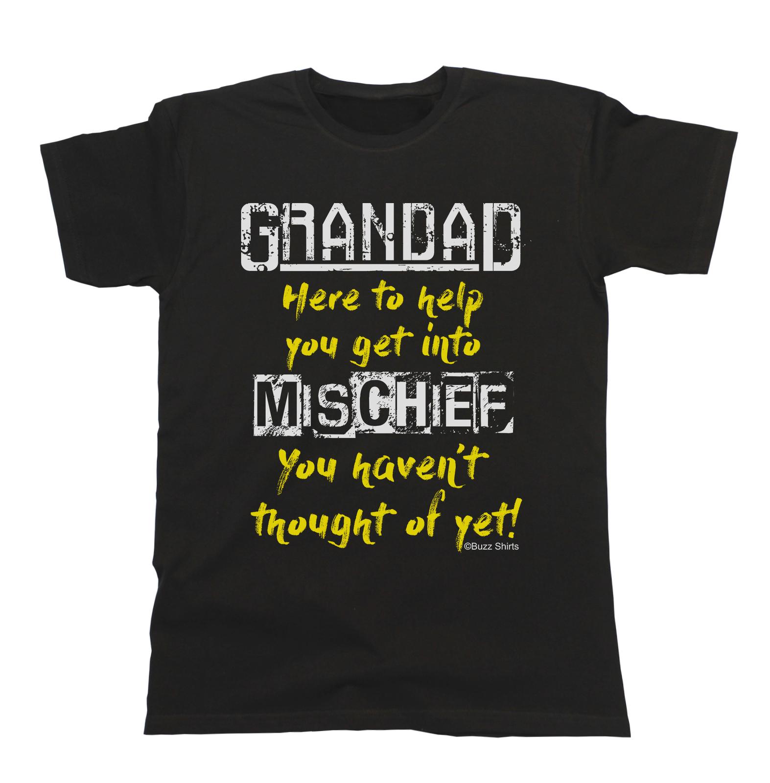 Grandad Mischief Mens Funny T-Shirt Mens Womens Tees Top Cotton Christmas Gift Birthday XL