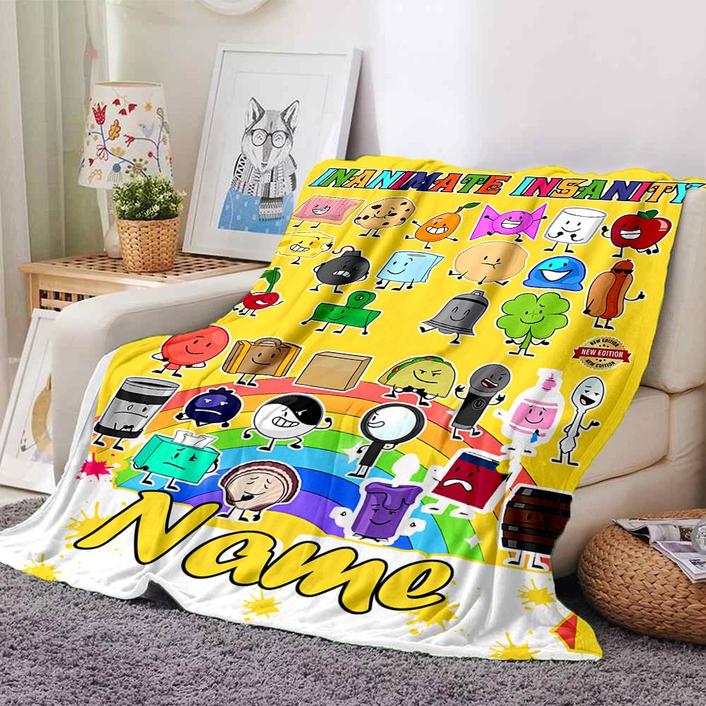Customiz Name Personality Nanimate Insanity Blanket Soft &Warm Sofa Office Bed Travel Lunch Break Blanket, Gift Suitable All Seasons