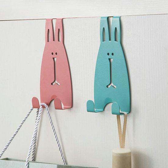 Punch Free Strong Load-bearing Wardrobe Hanger Cartoon Rabbit Door Back Hook Household Supplies