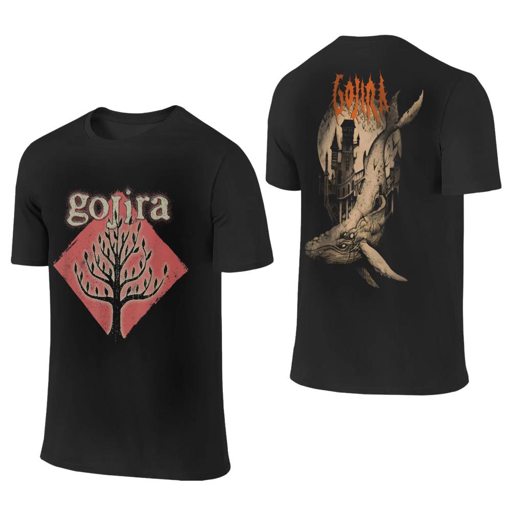 Men Women Gojiras Band Heavy Metal T Shirts Rock Music Cotton Clothing Funny Short Sleeve Round Collar Tees 2sided 3XL TShirts