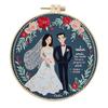 1pc Wedding Photo Valentine's Day Blue Embroidery DIY Fabric Kit with Tools Included