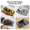 Silicone Dish Drying Mat For Kitchen Counter, Dish Drying Pad, Non Slip Drainy Pad With Built In Drainy, Heat Resistant Stone Drying Mat 18.9*14in