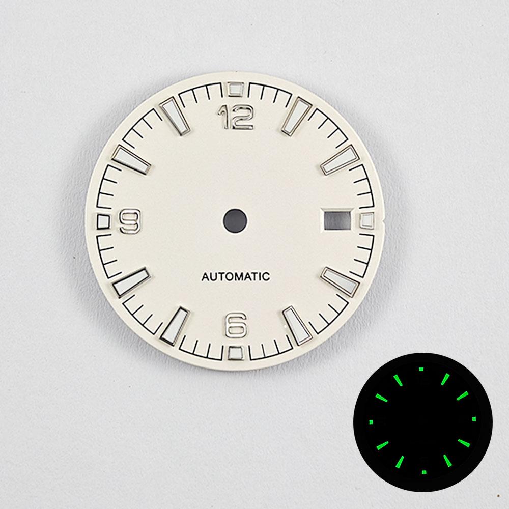 NH35 31mm No Logo Sterile Watch Dial For NH35A NH36 High Quality Green Luminous Black White Blue Grey Silver Nail dial Parts