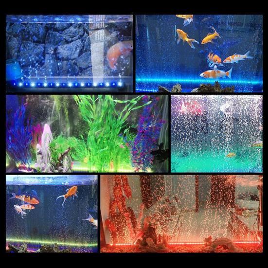 Aquariumlampe Bunt Sauerstoffanreichernd Blasenlicht Wasserdicht LED Dekorlampe für Aquarium