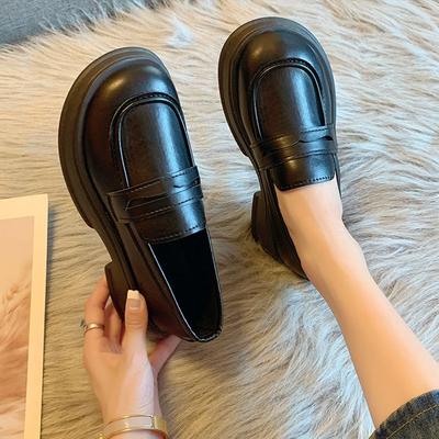 Fashion Japanese Style Fashion Leather Single Shoes for Women In Autumn 2025,new British Style Black Platform Loafers Zapatos De Mujer