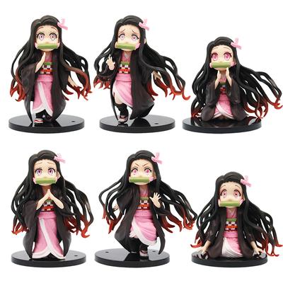 6 Stück/Set Anime Demon Slayer Kimetsu no Yaiba Figur Kamado Tanjirou Actionfigur Agatsuma Zenitsu Nezuko Krieger PVC Modell Spielzeug