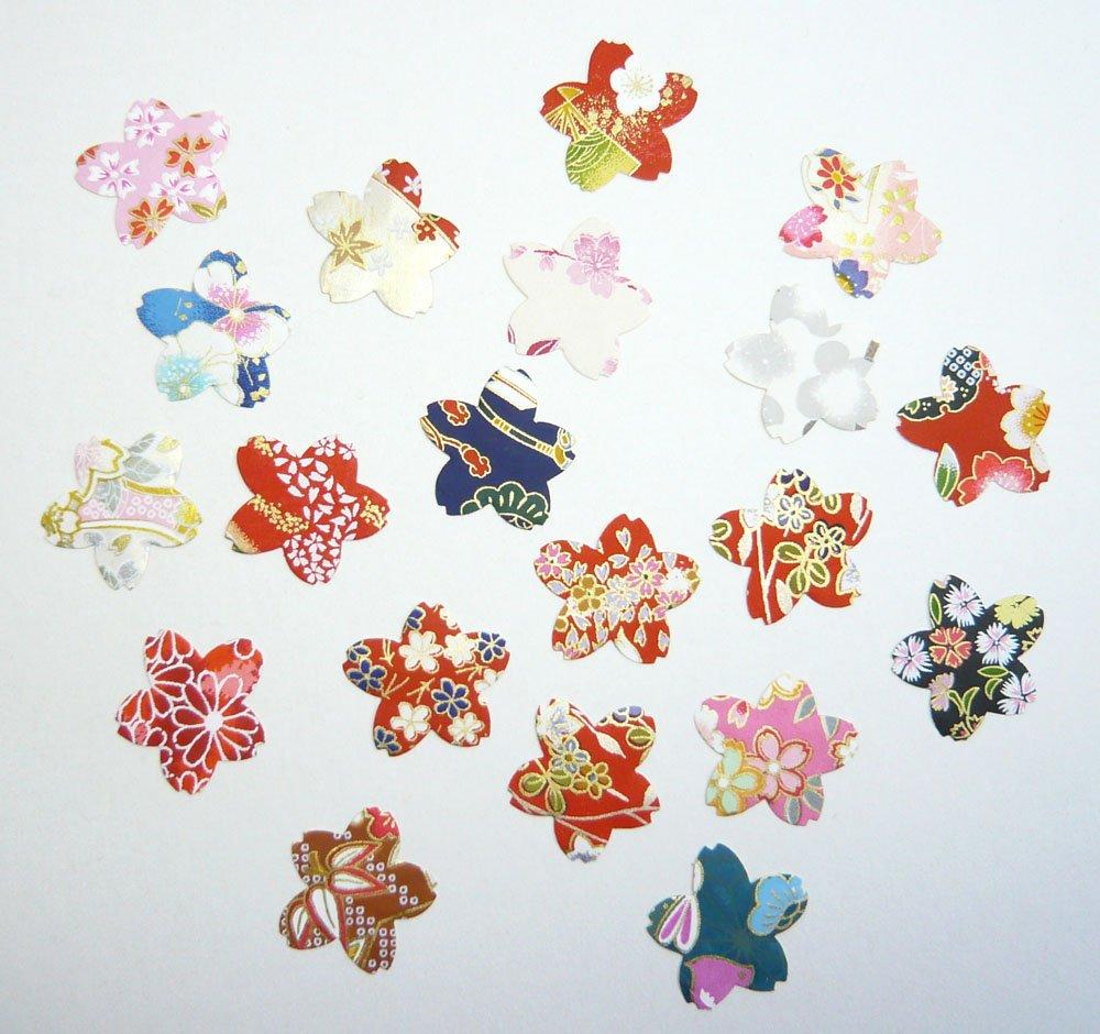Kawasumi Washi Special Kyoto Yuzen Chiyogami Stickers Blossom 60 Hand-Dyed (Cherry Design, Stickers)