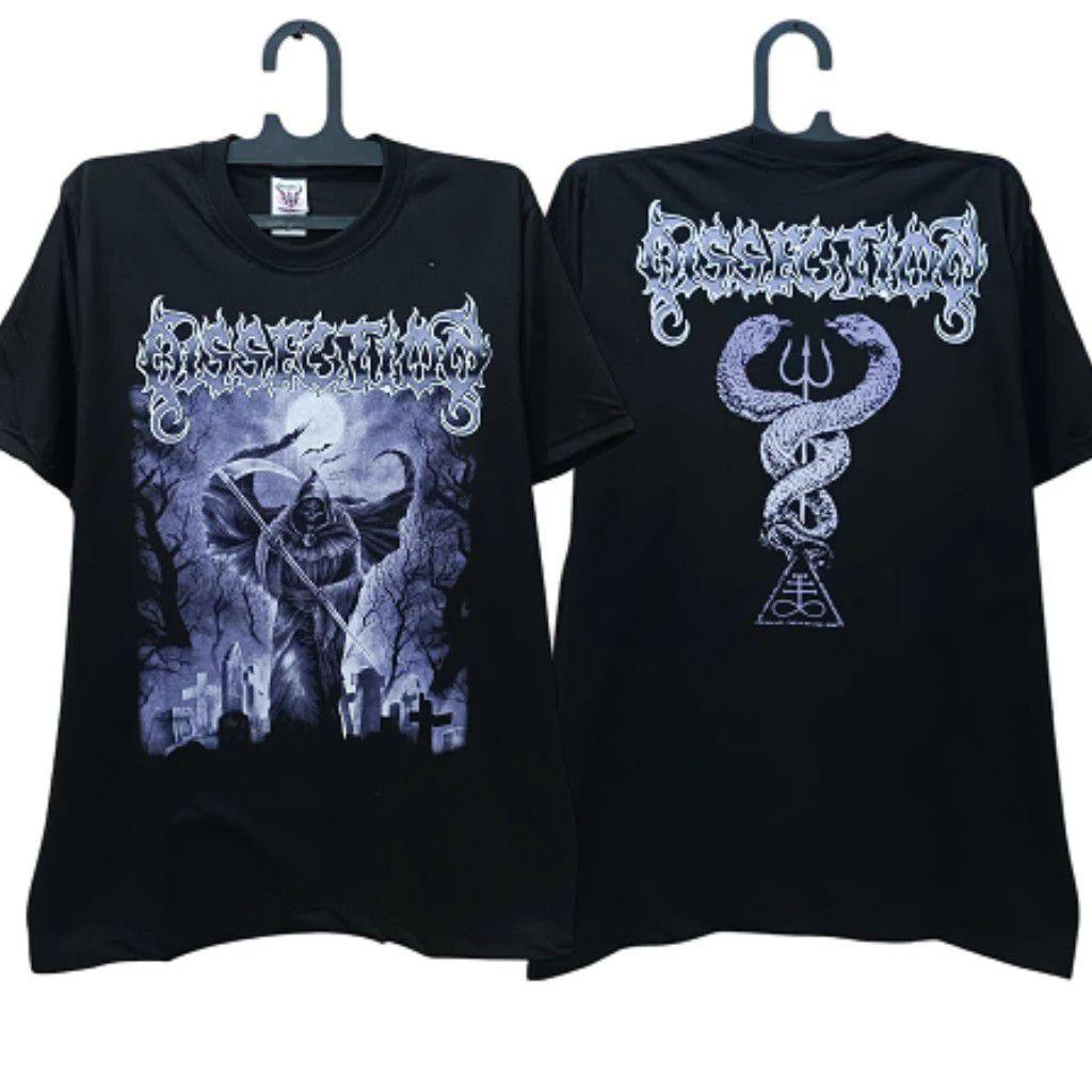 Gothic Punk Rock Tops GORGORTH Black Metal Tshirt Cotton Short Sleeves Print Casual Loose Streetwear Vintage T Shirts Unisex