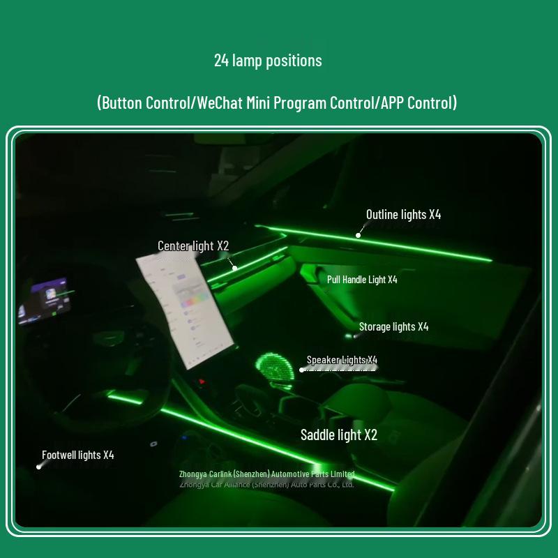 High-End 64-Color LED Car Interior Atmosphere Light – Hidden & Colorful Car Modification